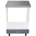 Corp pentru cuptor incorporabil cu sertar Zebra, Alb/MDF gri, cu blat beton, 60 x 85 x 60 cm